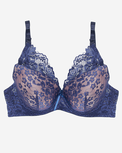 Pink bra with navy blue lace - Underwear