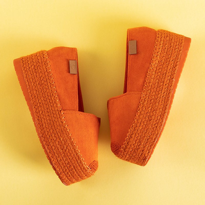 Orange women's espadrilles on a high platform Kentuki - Footwear
