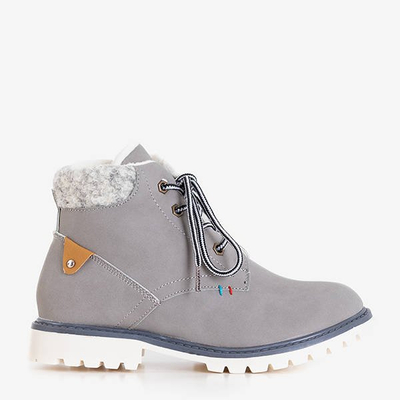 Pelēki zēnu siltināti zābaki Tiptop - Apavi