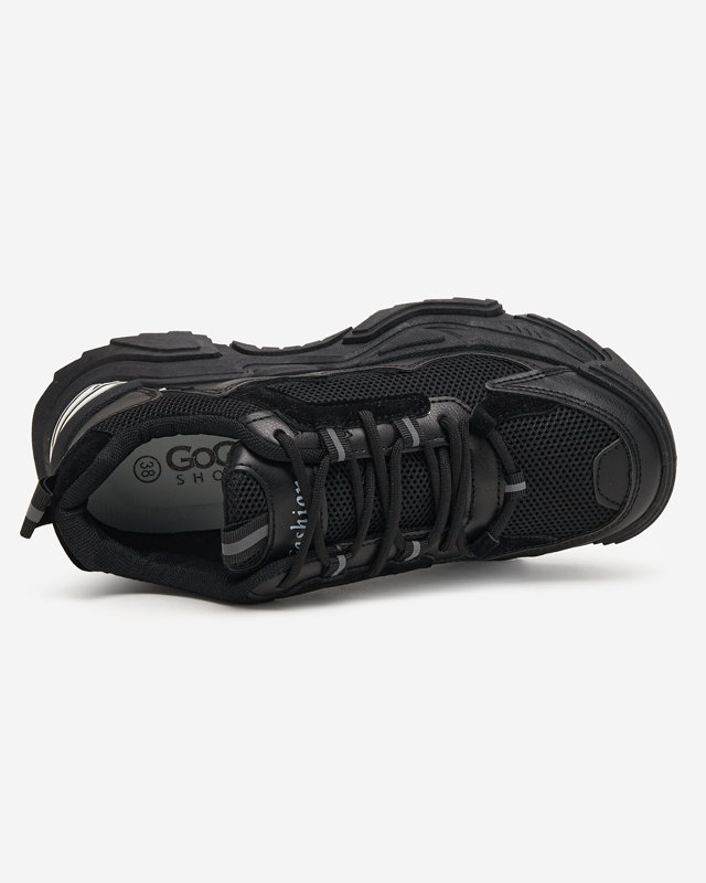 OUTLET Black women's sports shoes sneakers with mesh Dewinso - Footwear