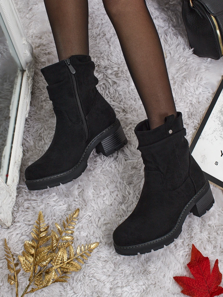 Women's high eco suede ankle boots Carmine