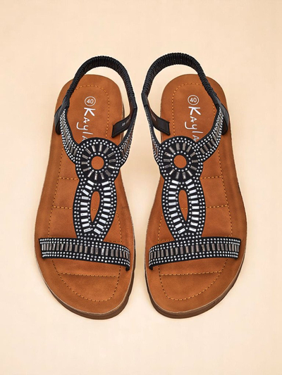 Ava Shine Women's Sandals with Decorative Straps