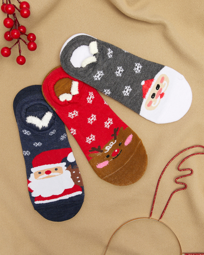 Women's foot socks with Christmas print 3/pack - Underwear