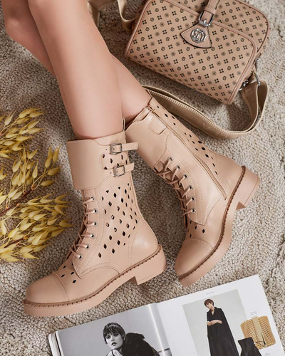 Royalfashion Women's openwork lace-up boots Belsel