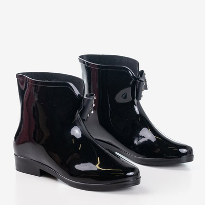 Ladies 'black rain boots with a Maiya bow - Footwear