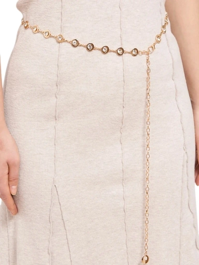 Aurelia Bella Donna - women's metal belt with crystals, gold 115 cm