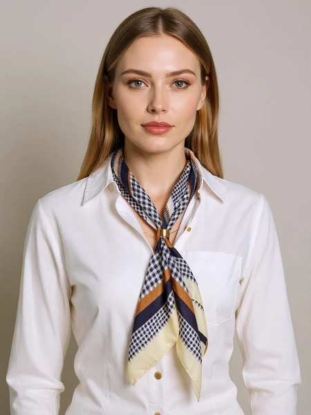 Apollonia элегантный женский платок из полиэстера 69x66 см – белый/черный