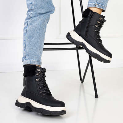 Melni sieviešu zābaki ar izolāciju Xizim- Footwear
