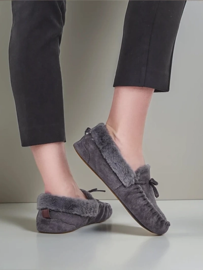 Royalfashion Women's moccasins with fur Ahtikes