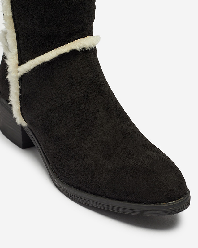 Black women's boots with fur Zerriva- Footwear