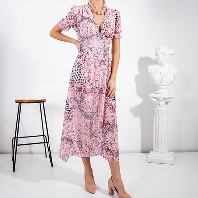 Pink women's maxi dress - Clothing