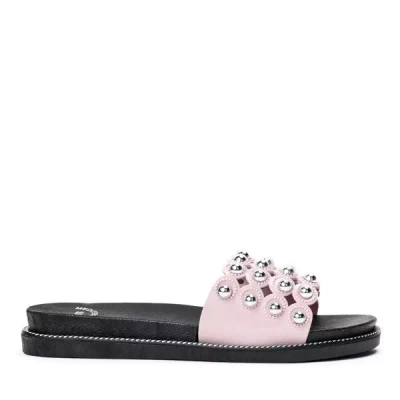 OUTLET Pink women's slippers with Velino jets - Footwear