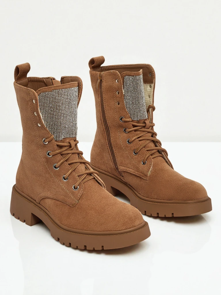 Eco Suede Lace-up Women's Ankle Boots Ferlyne