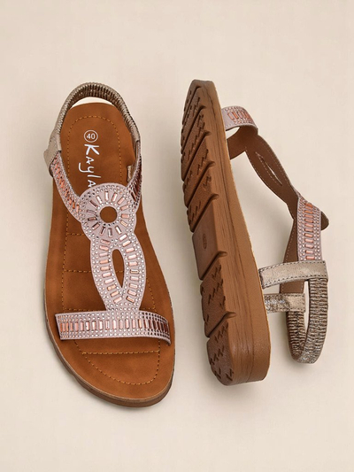 Royal Fashion Women's Ava Shine sandals with decorative straps