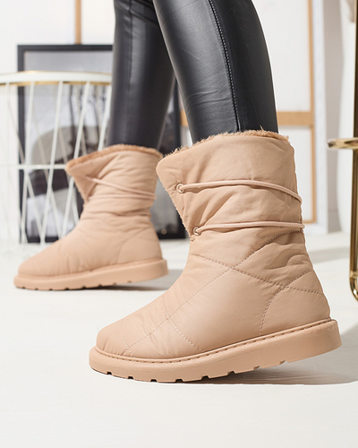 Gaiši brūni sieviešu apavi a'la sniega zābaki Amirfu- Footwear