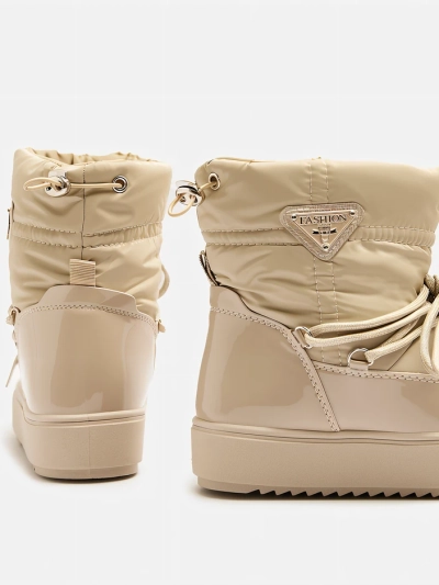 Royalfashion Sieviešu iešļūcamie zābaki a'la sniega zābaki gaiši brūnā krāsā Vevnose