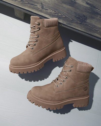 Dark pink women's insulated trapper boots Teruna - Footwear