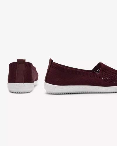 Maroon openwork fabric slip on sneakers Sadola - Footwear