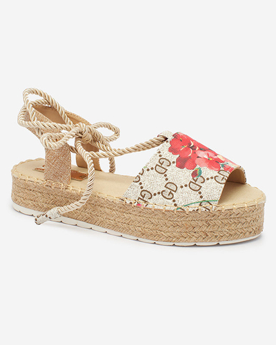 Royalfashion Beige women's floral espadrilles Elizeaf