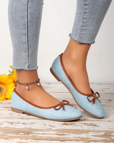 Royalfashion sieviešu baleta kurpes ar mirdzumu un loku Aramie