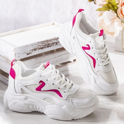 White daddy shoes with pink Mia insert - Footwear 1