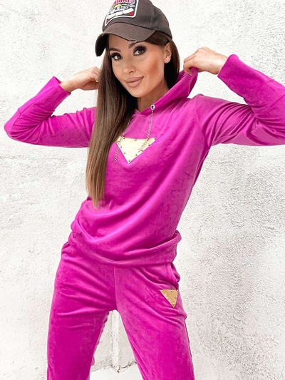 Royalfashion Fuchsia velour women's tracksuit set