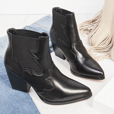 Black boots on the post of the cowboy boots Catenia - Footwear