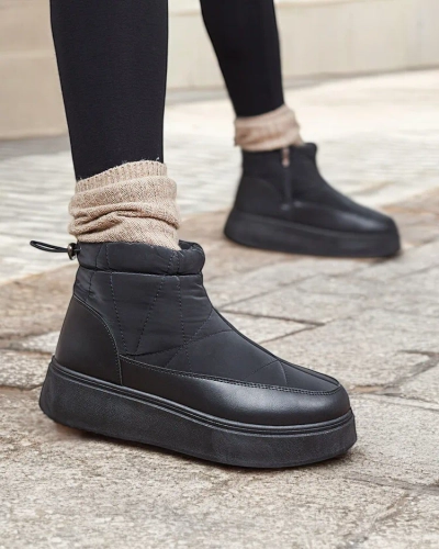Royalfashion Women's snow boots in black color Fopinia