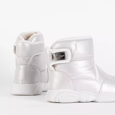 OUTLET White children's snow boots with Velcro from Wintori - Footwear