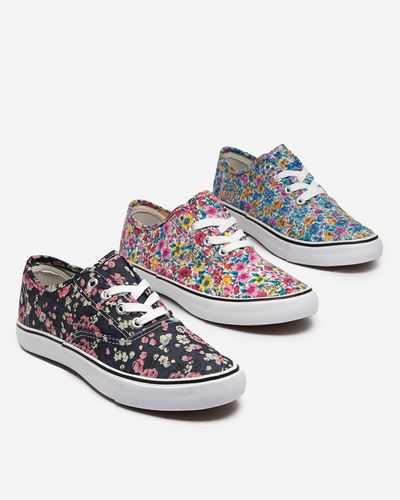 OUTLET Pink women's sneakers with flowers Sertoli - Footwear