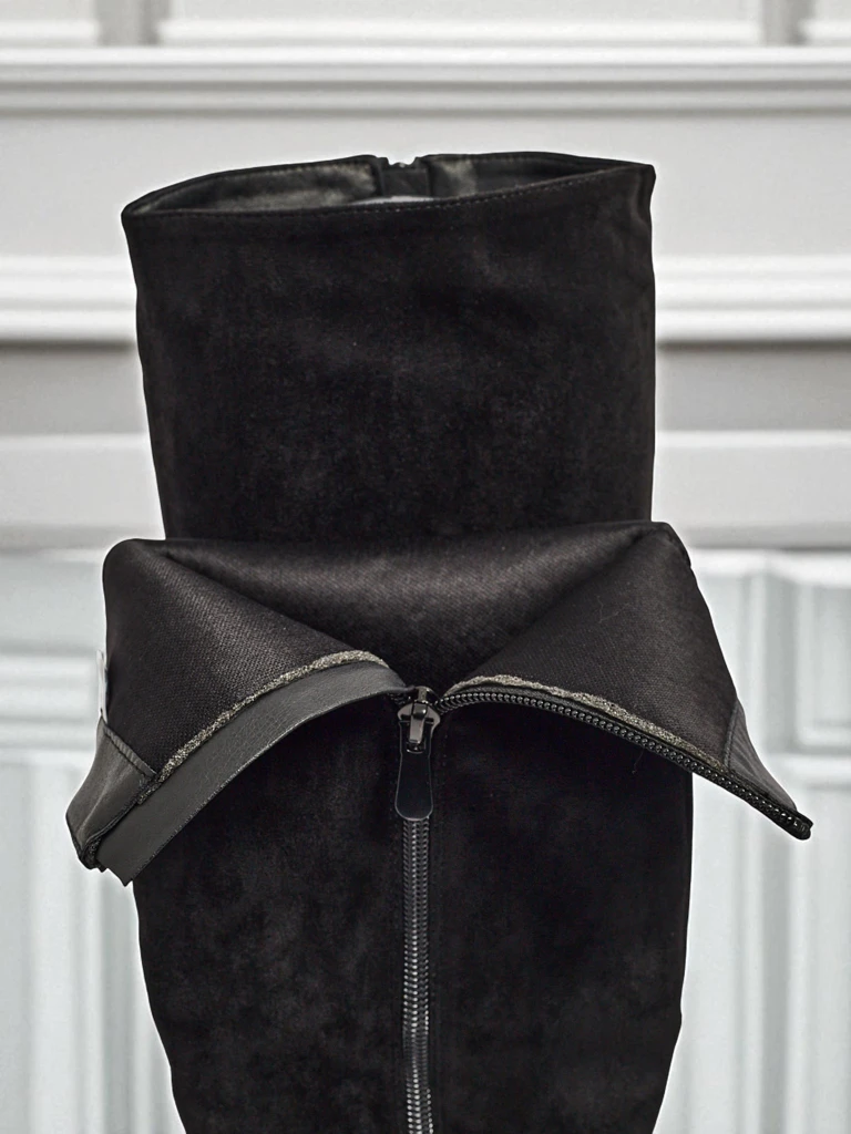 Женские сапоги из эко-замши на каблуке-столбике GaleNest