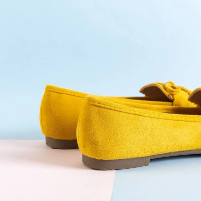 OUTLET Yellow women's moccasins with a bow Gasioa - Shoes