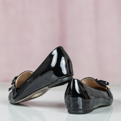 Black varnished loafers with almond mulla toe - Footwear 1