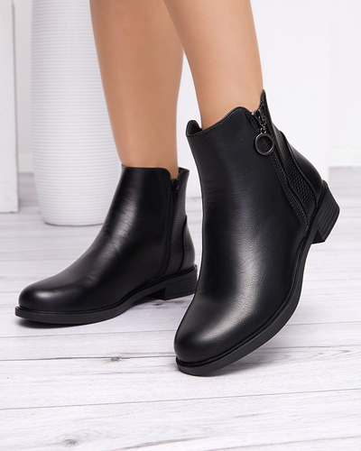 Black women's boots a'al Chelsea boots with embossing Lodik - Footwear