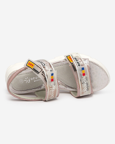 Pink children's sandals fastened with Velcro Keris - Footwear