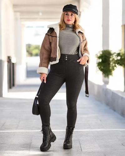 Royalfashion Cotton women's PLUS SIZE treggings pants