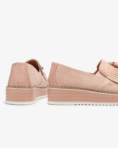 Rozā sieviešu puspapēžu zābaki ar zemu papēdi Veolita- Footwear