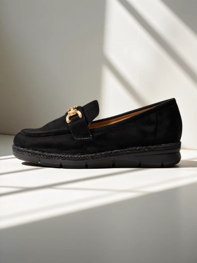 Royalfashion Women's slip-on shoes with a decorative toe