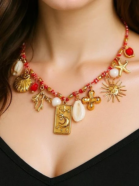 Gold-plated Calista Charmella Necklace with charms