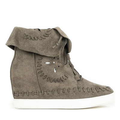 Green sneakers with an indoor wedge Cinta - Footwear