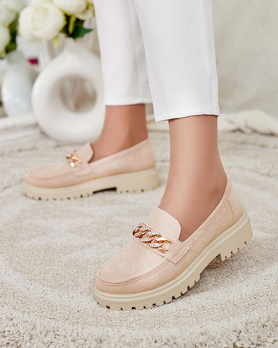 Royalfashion Sieviešu eko zamšādas mokasīni ar rotājumu Lehels