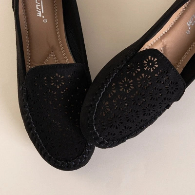 OUTLET Women's black openwork loafers Cexotic - Shoes