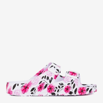 White - fuchsia rubber flip-flops Lito - Footwear 1