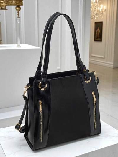 Women's shopper bag eco leather Silent Raven