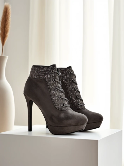 Royalfashion Women's ankle boots with rhinestones Efelolo