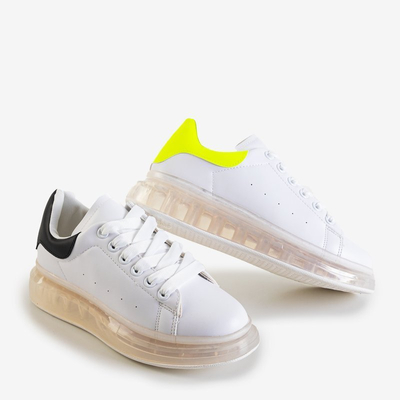 White sports shoes with black insert Garcia - Footwear