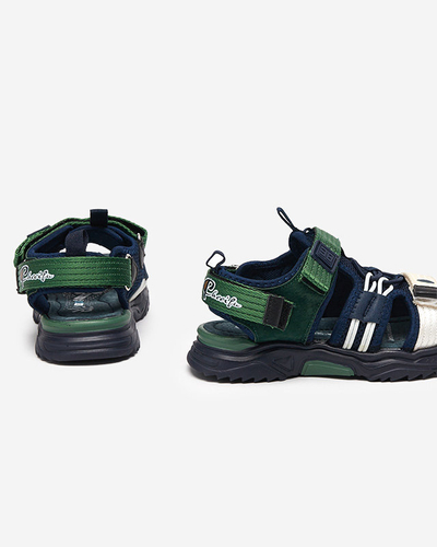 Green children's Velcro sandals Meteris - Footwear