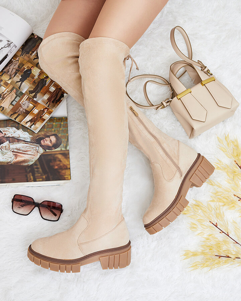 Royalfashion Sieviešu zābaki pāri ceļgaliem Staroll