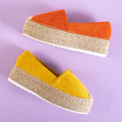Women's orange espadrilles on the Erolova platform - Shoes