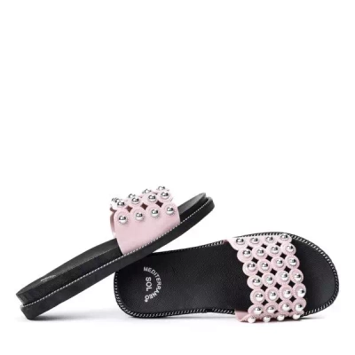 OUTLET Pink women's slippers with Velino jets - Footwear